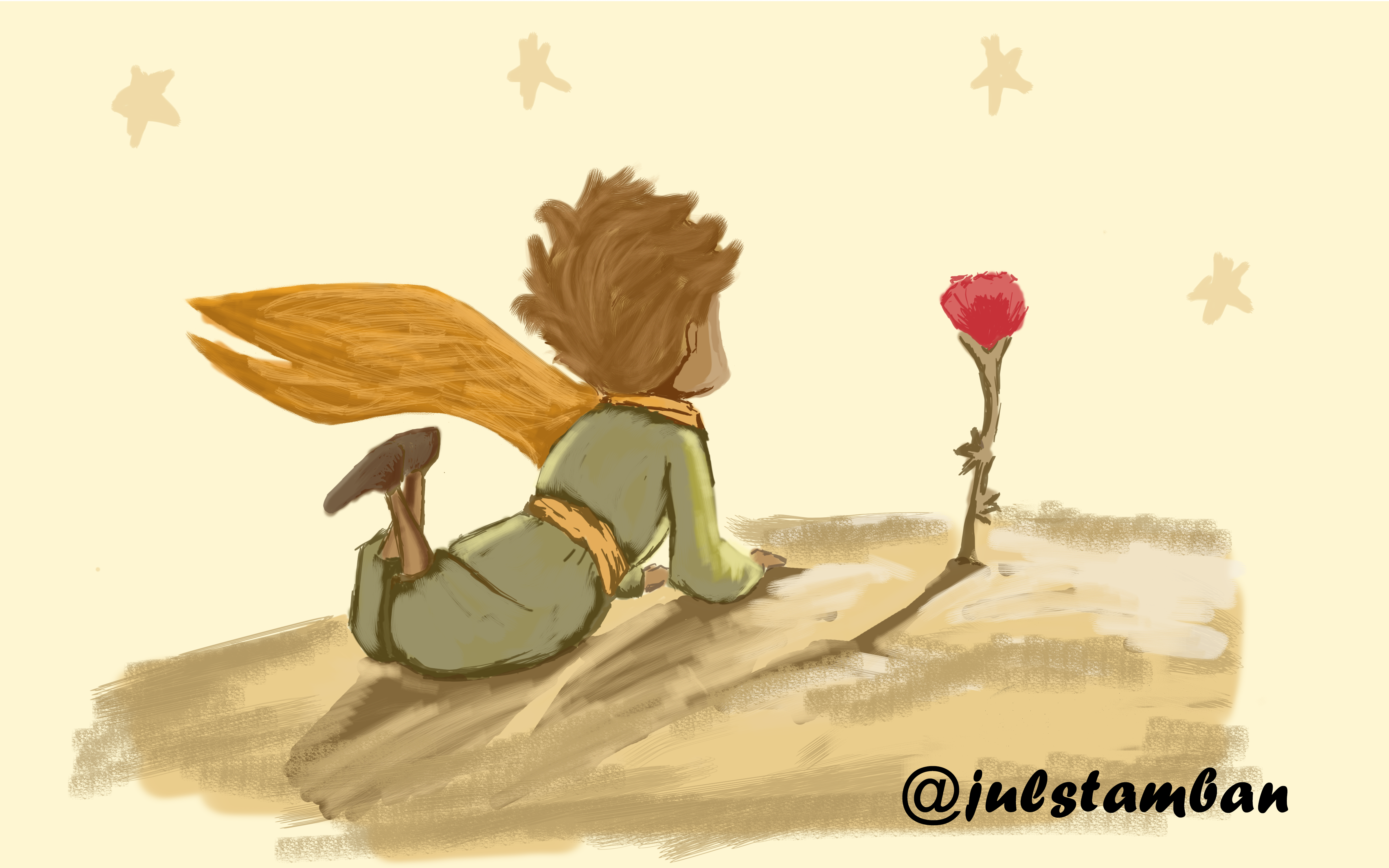 My First Try of Digital Art - The Little Prince with his friend "Rose".
